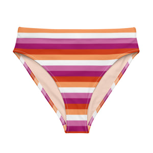 Lesbian Flag High-Waisted Bikini Bottom