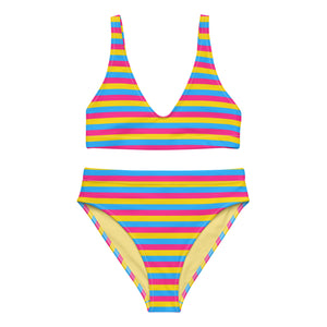 Pansexual Flag High-Waisted Bikini