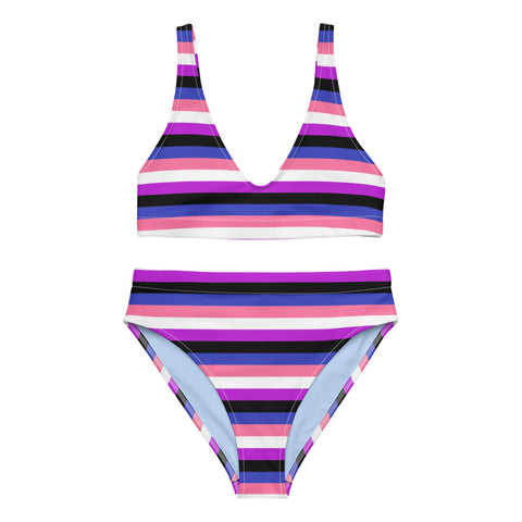 Genderfluid Flag High-Waisted Bikini