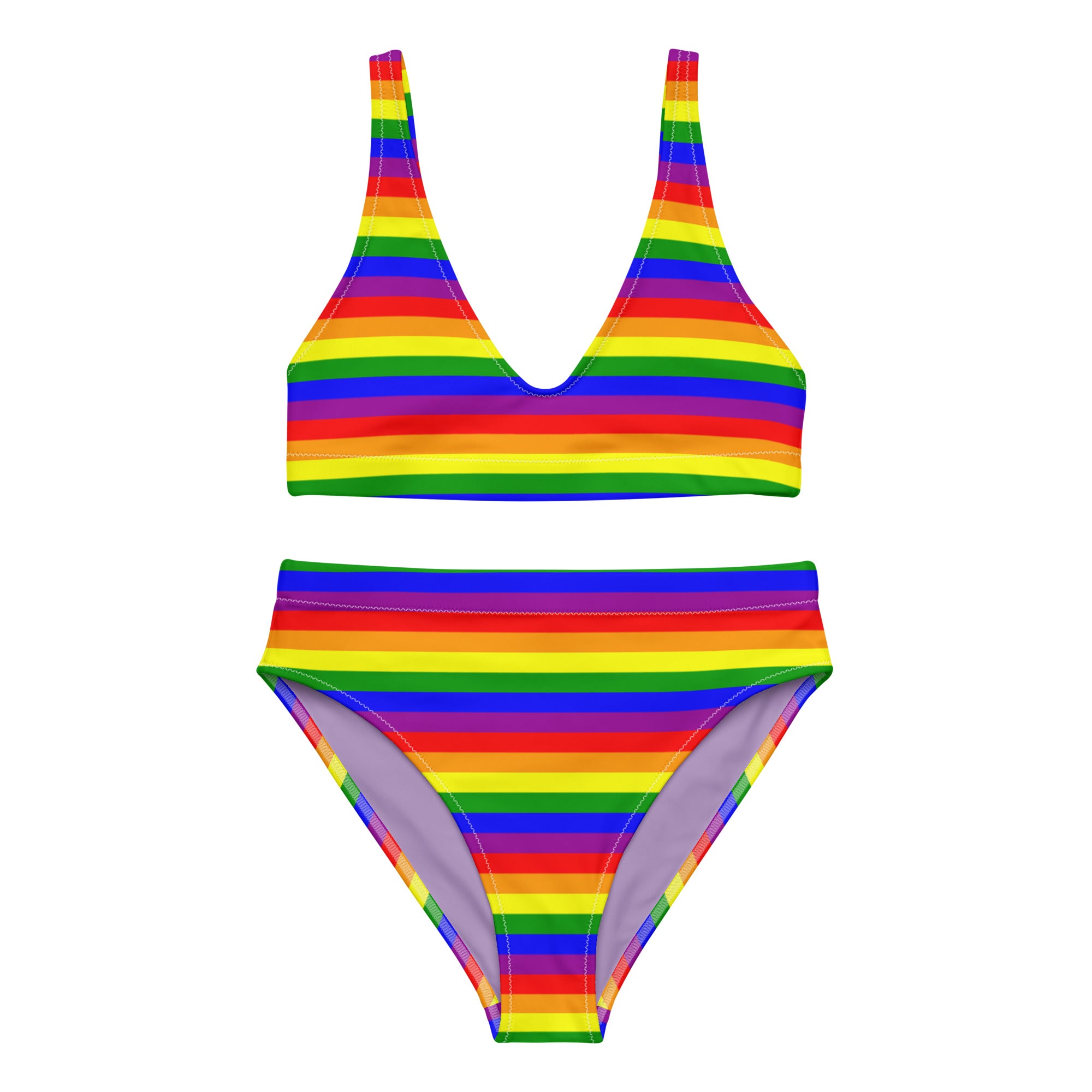 Rainbow Flag High-Waisted Bikini