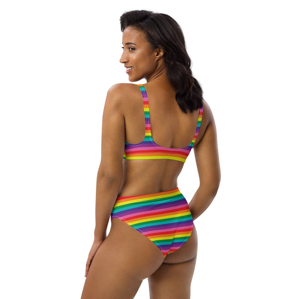 Original Rainbow Flag High-Waisted Bikini