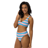 Transgender Flag High-Waisted Bikini
