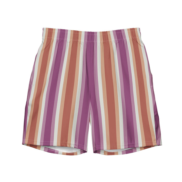 Retro Lesbian Flag Swim Trunks