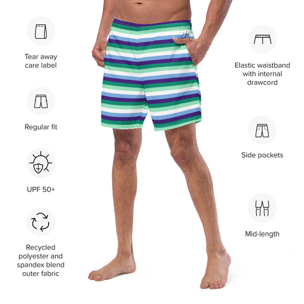 Gay / MLM Flag Swim Trunks