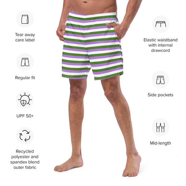 Genderqueer Flag Swim Trunks