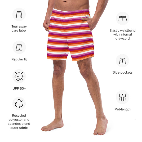 Lesbian Flag Swim Trunks