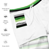 Aromantic / Demiromantic Flag Swim Trunks