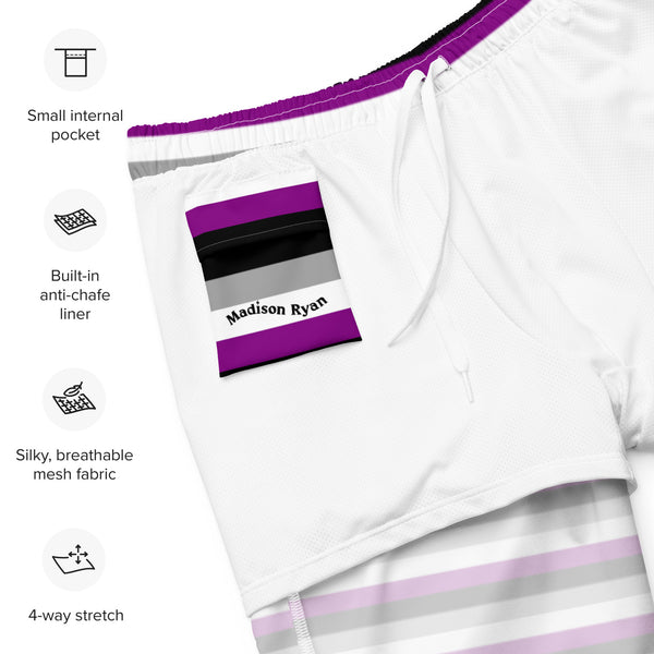 Asexual / Demisexual Flag Swim Trunks