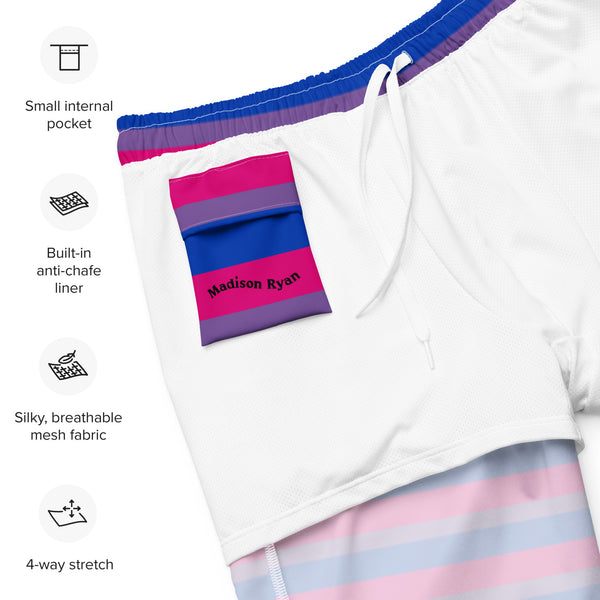 Bisexual Flag Swim Trunks