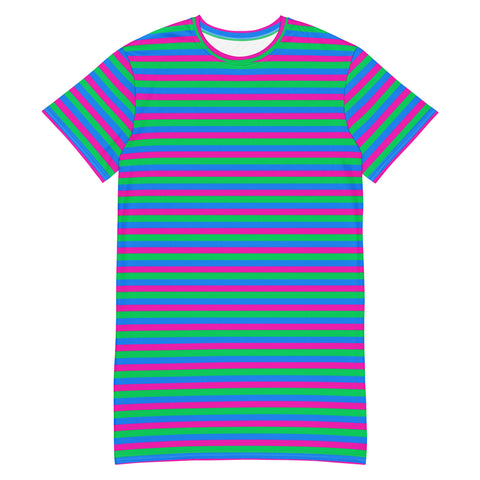 Polysexual Flag T-Shirt Dress