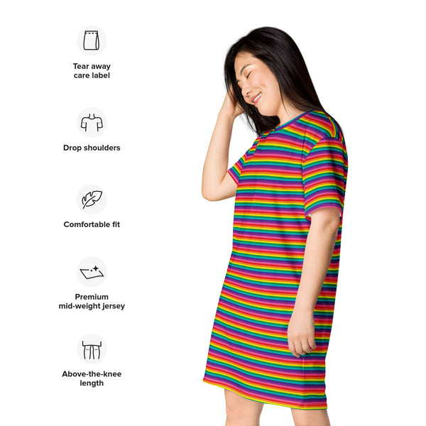 Original Rainbow Flag T-Shirt Dress