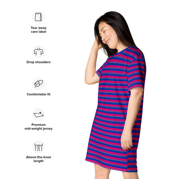 Bisexual Flag T-Shirt Dress