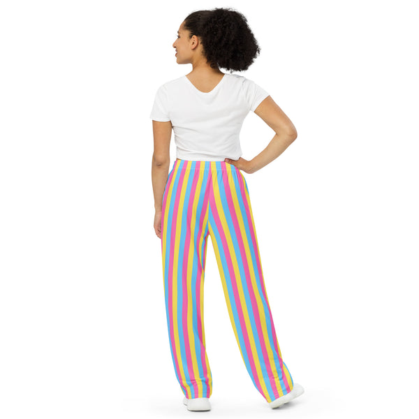 Pansexual / Panromantic Flag Wide-Leg Pants
