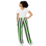 Aromantic / Demiromantic Pride Flag Wide-Leg Pants