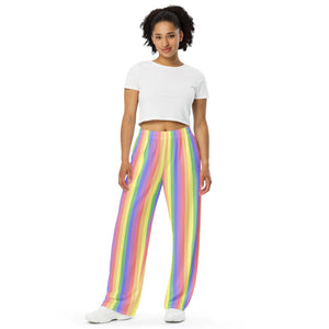 Rainbow Flag Wide-Leg Pants