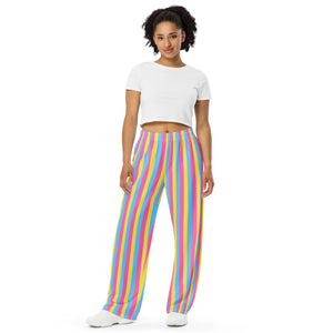 Pansexual / Panromantic Flag Wide-Leg Pants