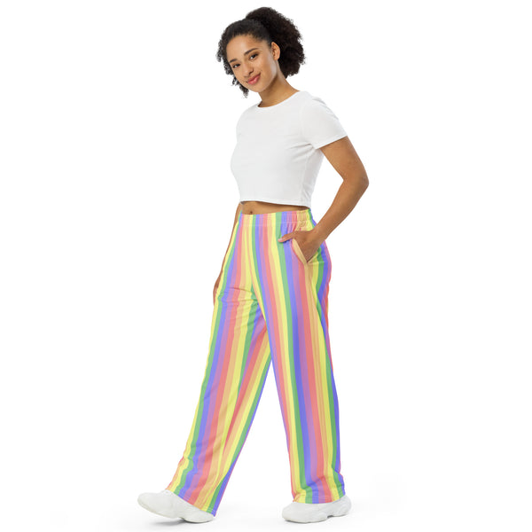 Rainbow Flag Wide-Leg Pants
