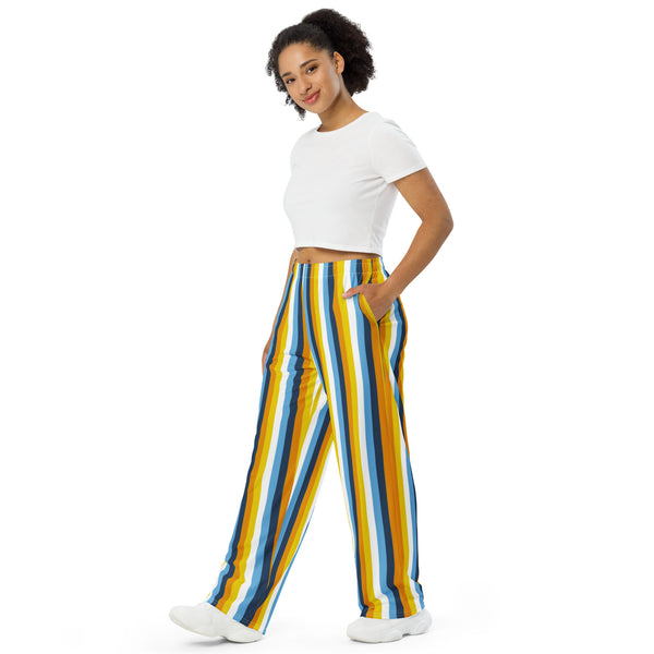 AroAce Pride Flag Wide-Leg Pants