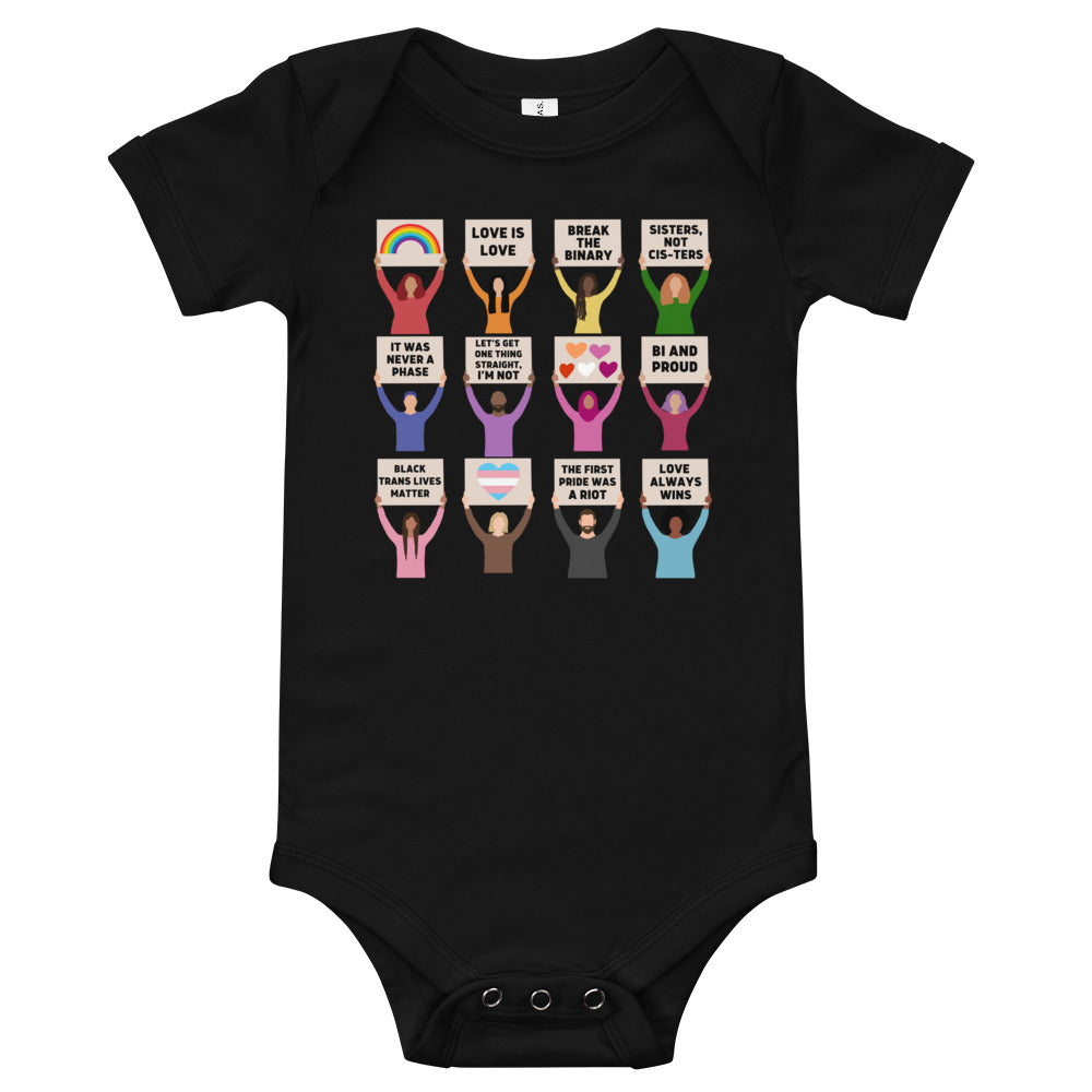 LGBTQIA+ Pride Protest Baby Onesie
