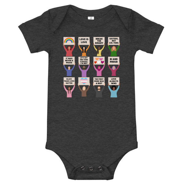 LGBTQIA+ Pride Protest Baby Onesie