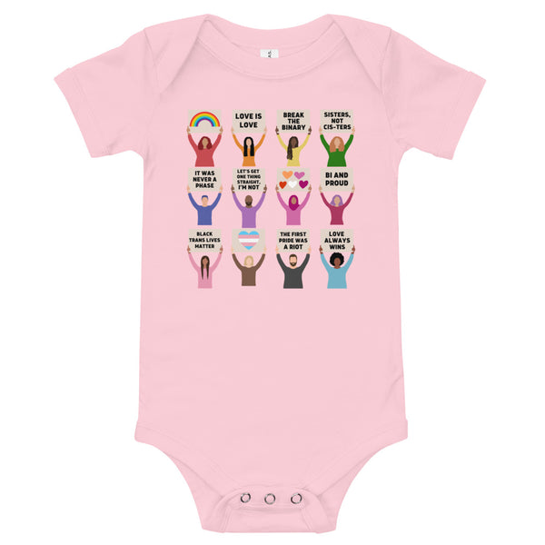 LGBTQIA+ Pride Protest Baby Onesie