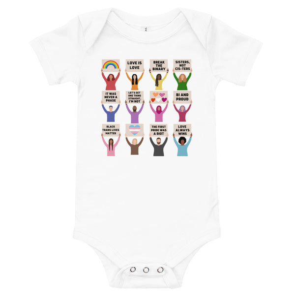 LGBTQIA+ Pride Protest Baby Onesie