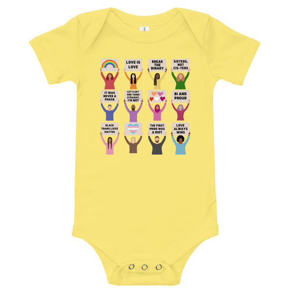 LGBTQIA+ Pride Protest Baby Onesie