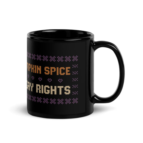 Pumpkin Spice & Gay Rights Black Glossy Mug