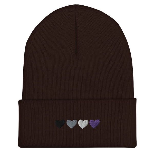 Asexual / Demisexual Pride Hearts Beanie