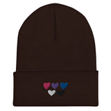 Genderfluid Pride Hearts Beanie