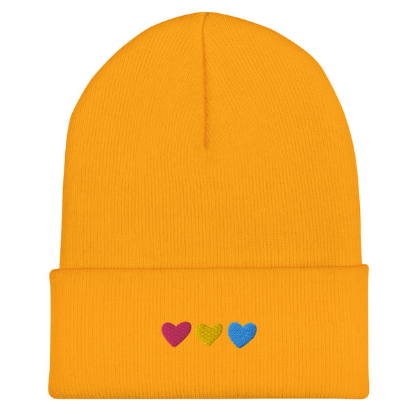 Pansexual Pride Hearts Beanie