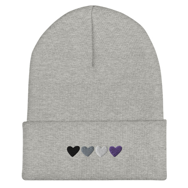 Asexual / Demisexual Pride Hearts Beanie