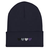 Asexual / Demisexual Pride Hearts Beanie