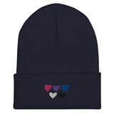 Genderfluid Pride Hearts Beanie