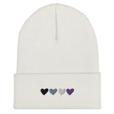 Asexual / Demisexual Pride Hearts Beanie