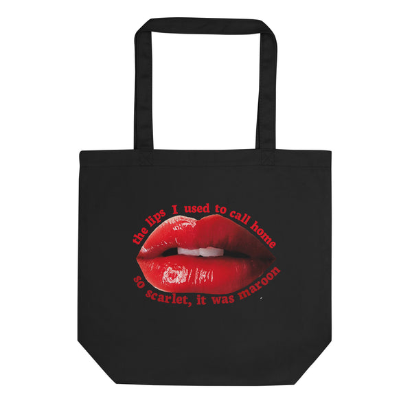 Maroon Lips Tote Bag