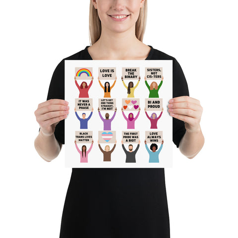 LGBTQIA+ Pride Protest Poster Print