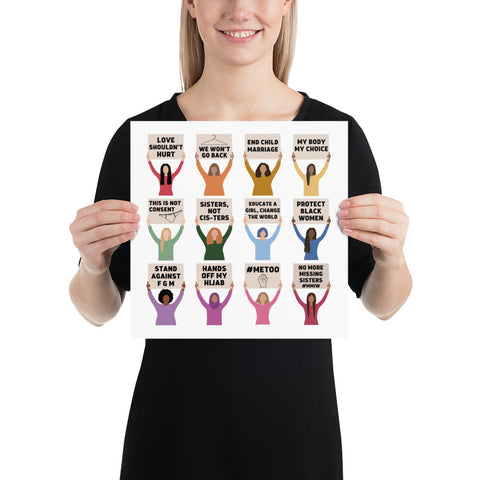 Women's Rights Protesting Women Poster Print