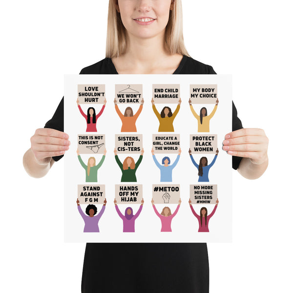 Women's Rights Protesting Women Poster Print