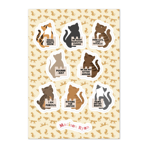 Protesting Cats Sticker Sheet
