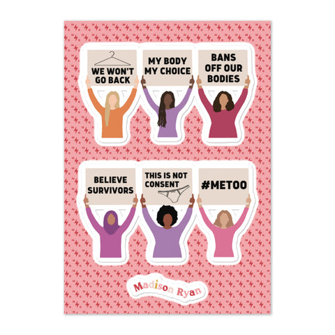 Believe Survivors / Pro-Choice Protest Sticker Sheet