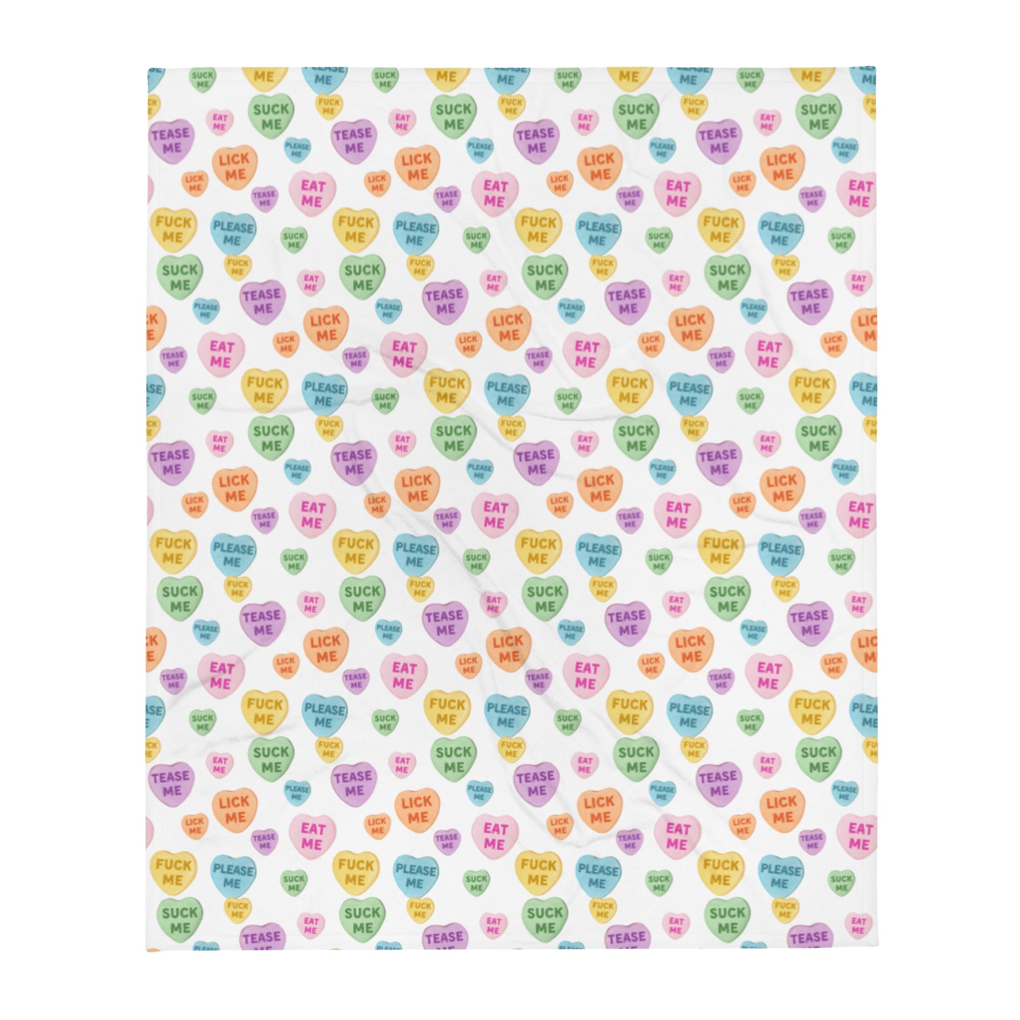 Naughty Valentine's Candy Hearts Throw Blanket