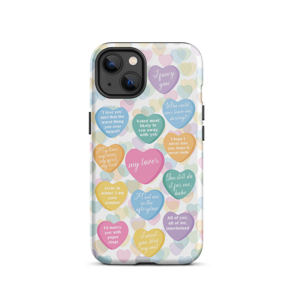 Lover Candy Heart Lyrics Tough iPhone Case