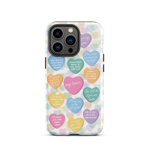 Lover Candy Heart Lyrics Tough iPhone Case