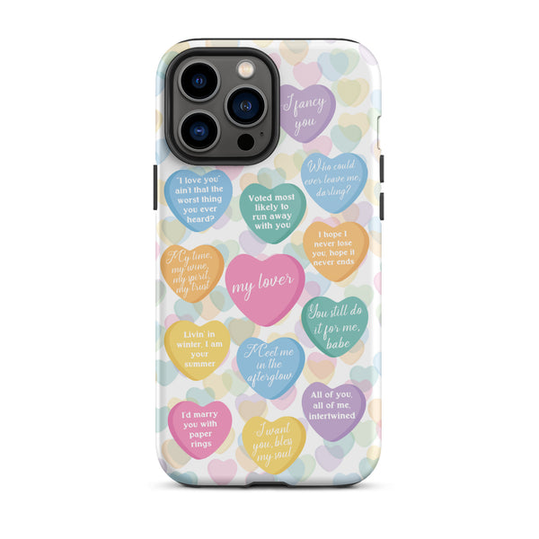 Lover Candy Heart Lyrics Tough iPhone Case