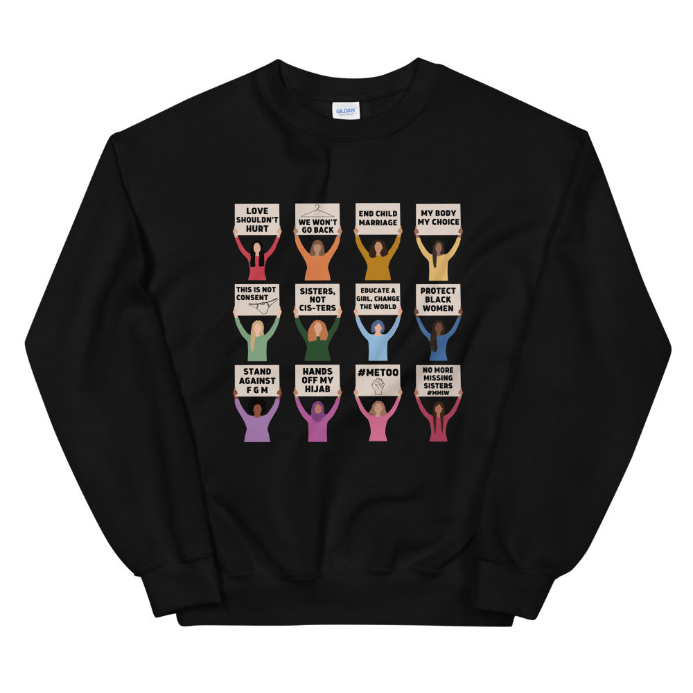 Women's Rights Protesting Women Crewneck Sweatshirt