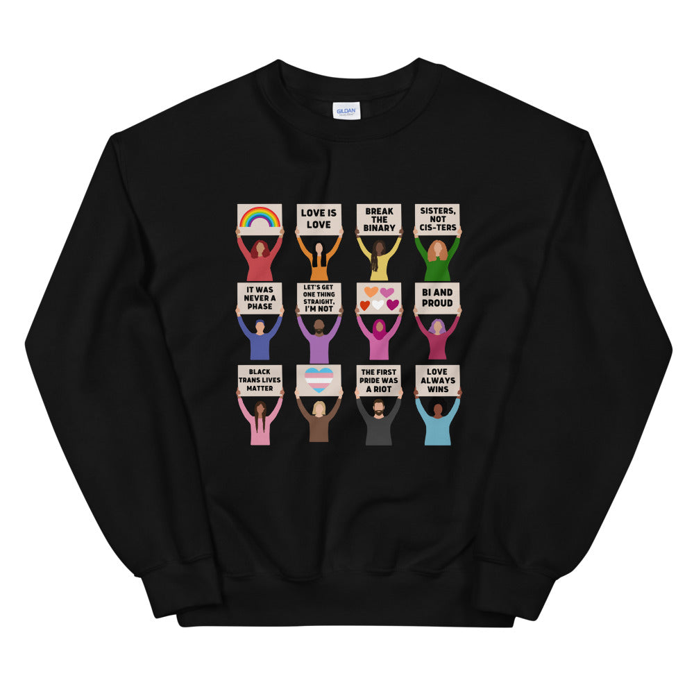 LGBTQIA+ Pride Protest Crewneck Sweatshirt