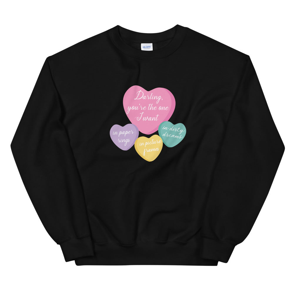 Paper Rings Candy Heart Sweatshirt