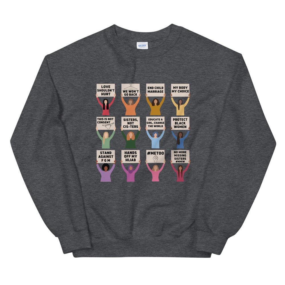 Women's Rights Protesting Women Crewneck Sweatshirt