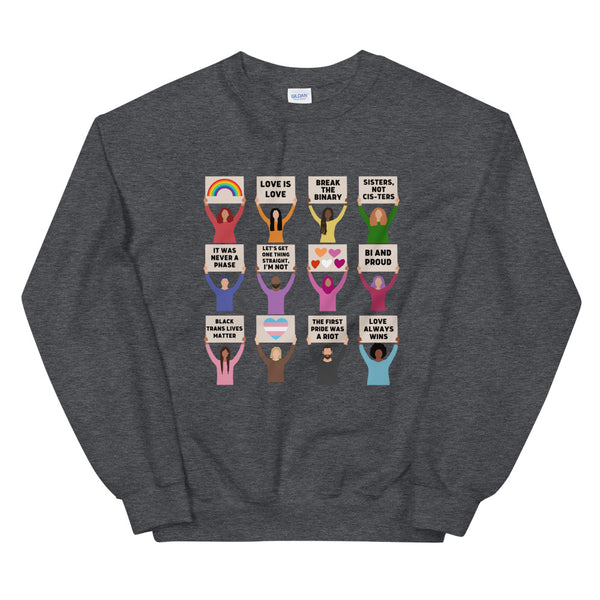 LGBTQIA+ Pride Protest Crewneck Sweatshirt